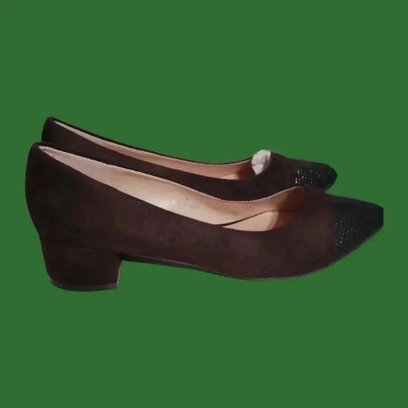 Beston pointed  toe pump chunky heel studs deco size 9 - Picture 5 of 11